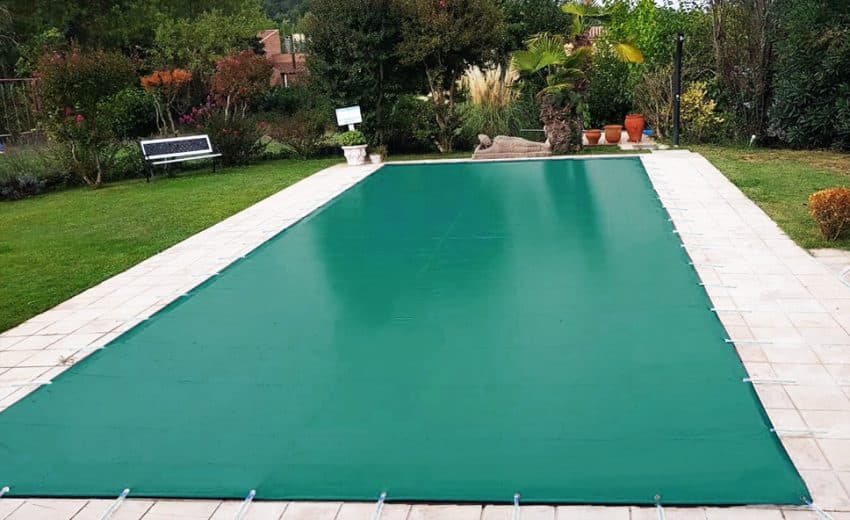 Winter pool cover green/beige view 3